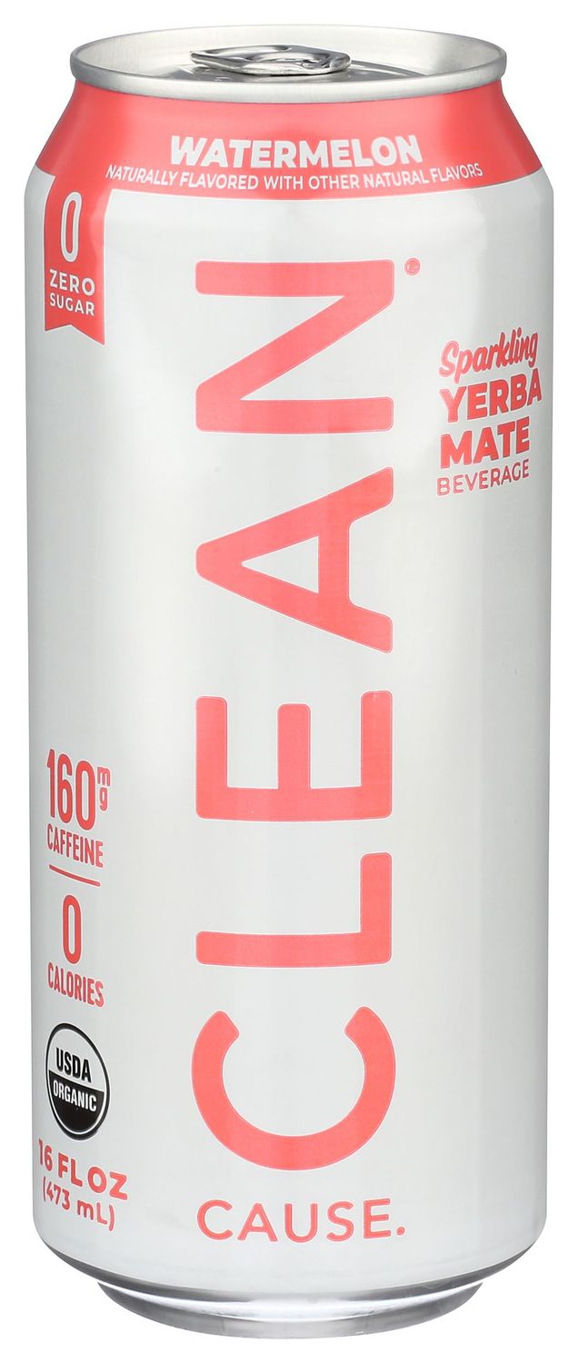 Clean Cause Organic Sparkling Watermelon Yerba Mate, 16 FZ