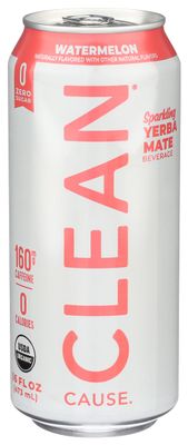 Clean Cause Organic Sparkling Watermelon Yerba Mate, 16 FZ