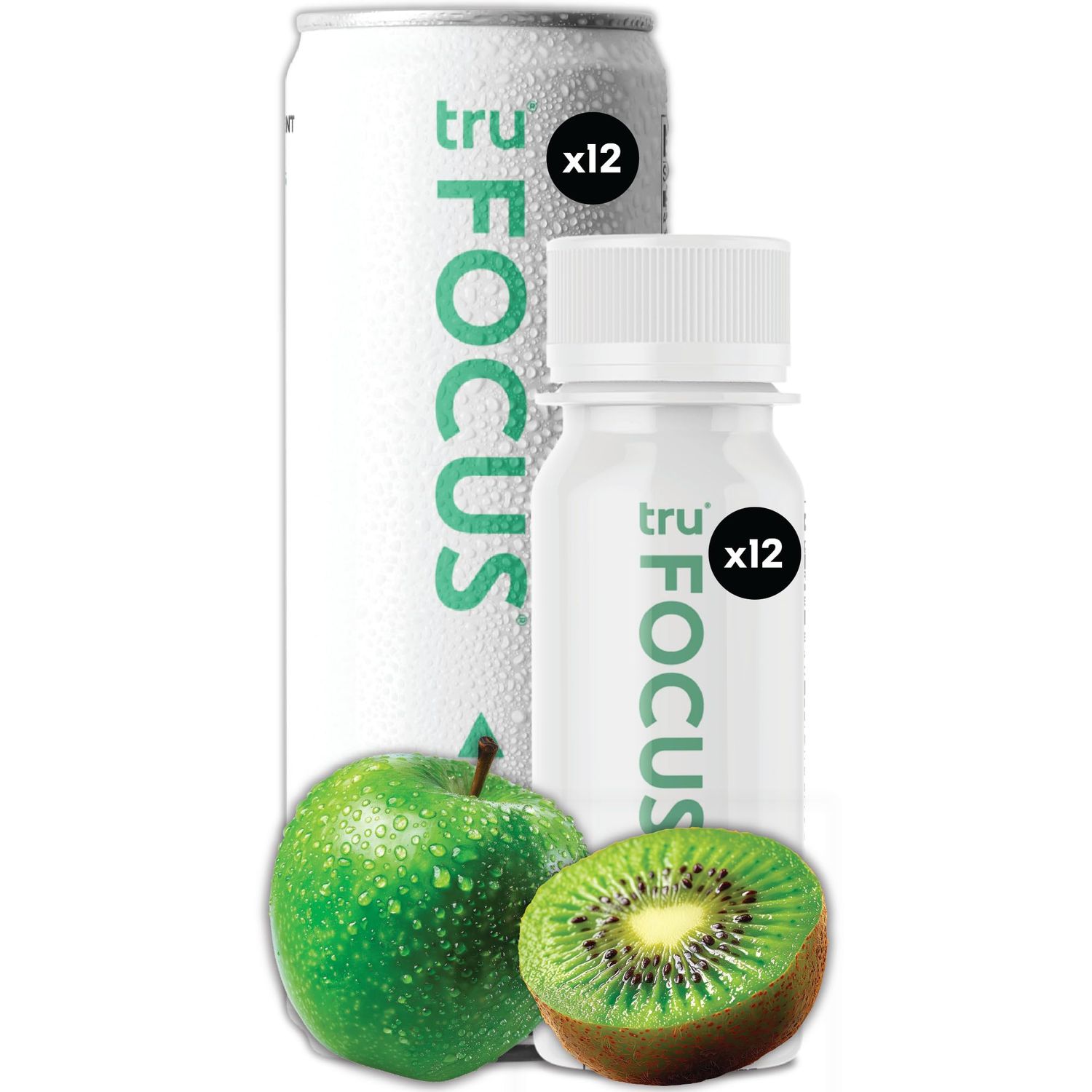 Tru Focus Sparkling Cans and Wellness Shots Bundle (12 Pack)