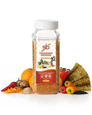 S-B Spices Shichimi Togorashi Japanese Seven Spice Blend (1lb) - Authentic, 100% Pure, Vegan, Gluten-Free &amp; Lactose-Free - Ideal for Noodles, Rice, Meats - Organic Shichimi Togorashi