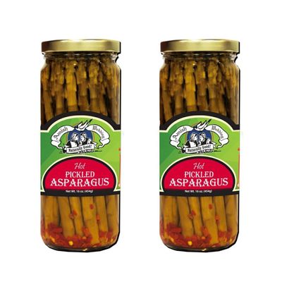 Amish Wedding Hot Pickled Asparagus Tangy Flavor Simple Ingredients 2 Jars