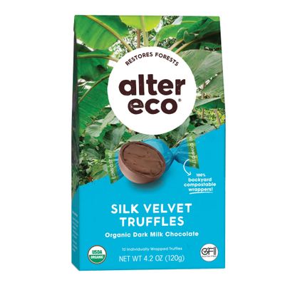 Alter Eco | Silk Velvet Truffles | 39% Pure Dark Cocoa, Fair Trade, Organic, Non-GMO, Gluten Free Dark Chocolate Truffles (10 Count (Pack of 1))