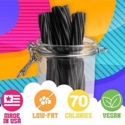 Amish Good Gourmet Licorice Twist Candy - Premium Sweet &amp; Chewy Treat, Jumbo Black Licorice Twist Perfect Snack Under 100 Calories