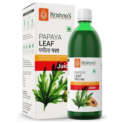 Krishna&#39;s Papaya Leaf Juice - 1000 ml | Fresh Papaya Leaves| Helps to boost platelets count