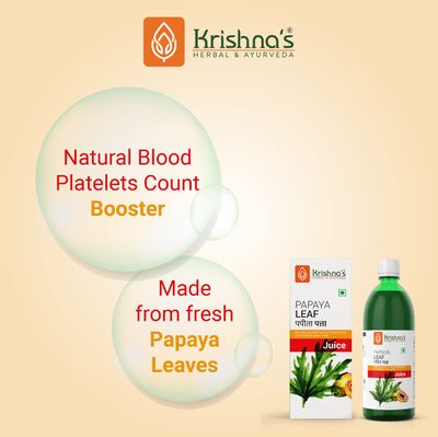 Krishna's Papaya Leaf Juice - 1000 ml | Fresh Papaya Leaves| Helps to boost platelets count