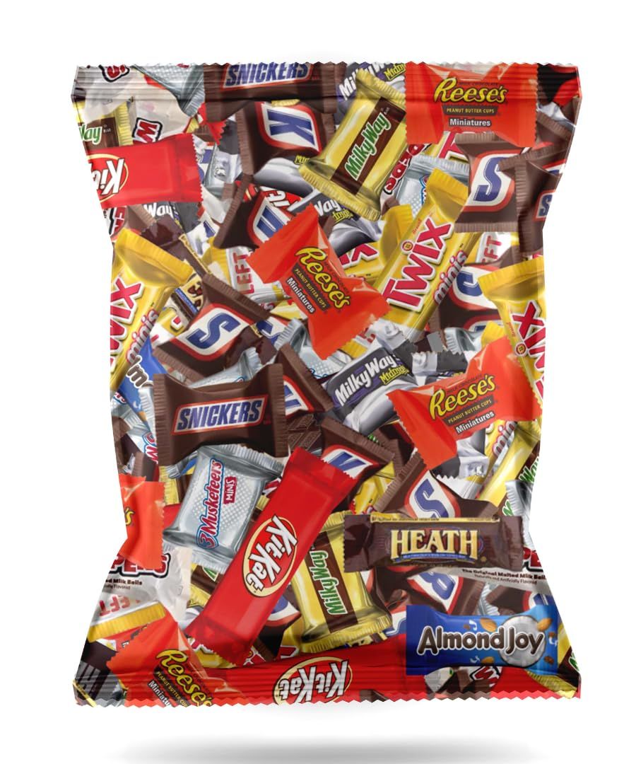 Golax Assorted Bulk Chocolate Mix - Snickers, Kit Kat, Milky Way, Twix, Whoopers, Heath &amp; More! By Candy Market (32 Ounces)