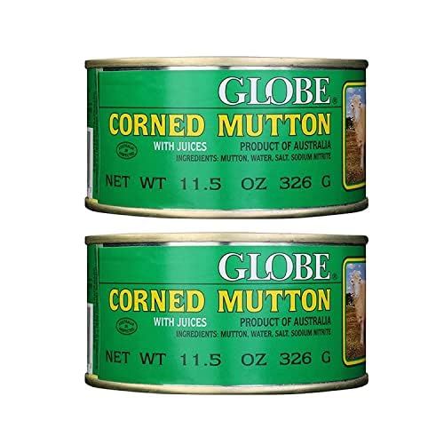 Globe Corned Mutton with Juices (Pack of 2 x 11.5 Oz) HALAL Corned Mutton is delicious and makes a great meal | Imported from Australia #1 Seller