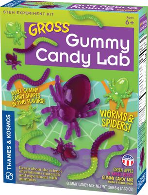 Gross Gummy Candy Lab - Worms &amp; Spiders! Sweet Science STEM Experiment Kit, Make Your Own Plant-Based Gummy Candies in Cool Shapes &amp; Colors | Learn Chemistry | Looks Gross, Tastes Great