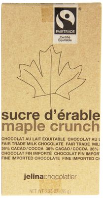 Jelina&#39;s Milk Chocolate Bar, Maple Crunch, 3.35 Ounce (Pack of 8)