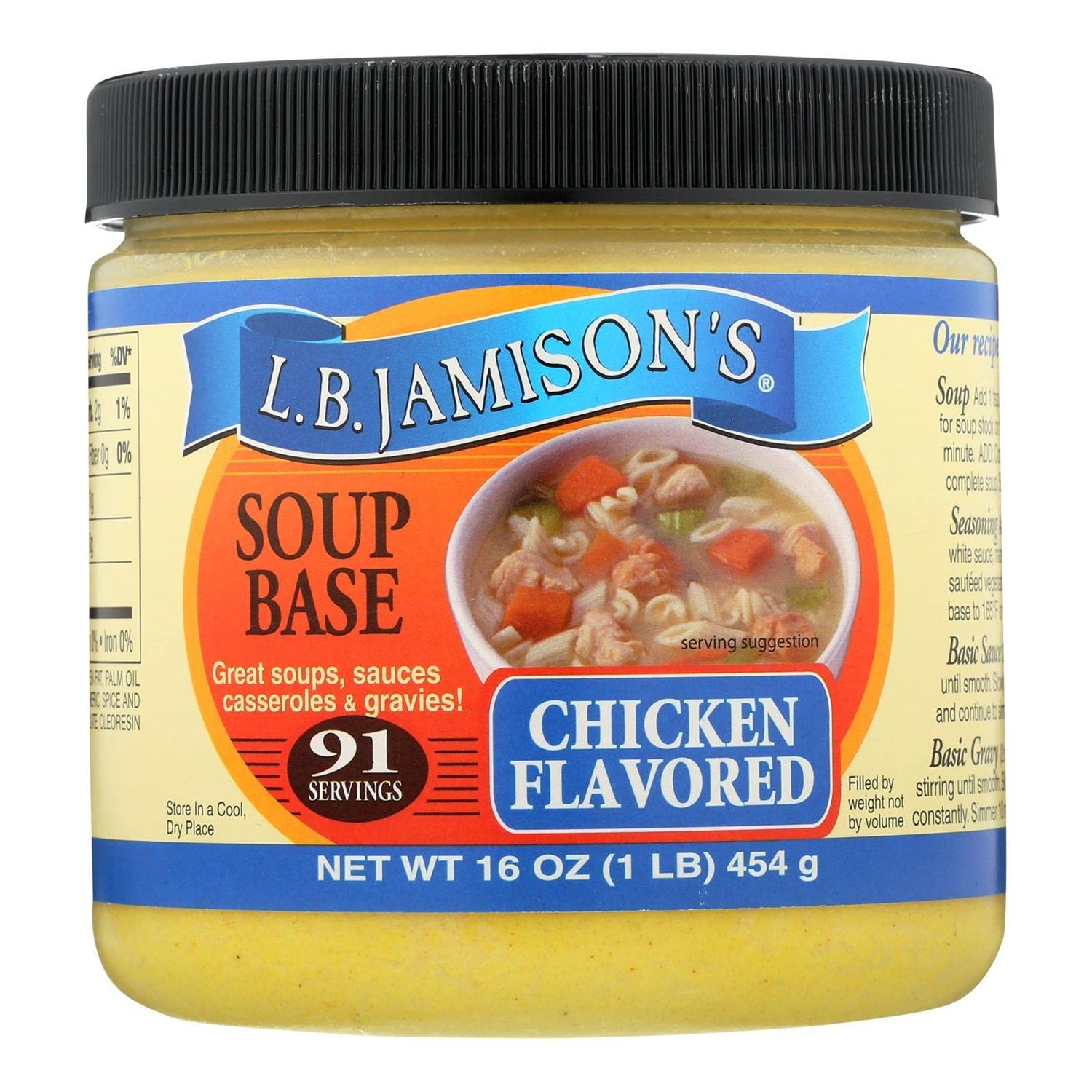 JAMISON, SOUP BASE, CHICKEN, Pack of 6, Size 16 FZ - No Artificial Ingredients6