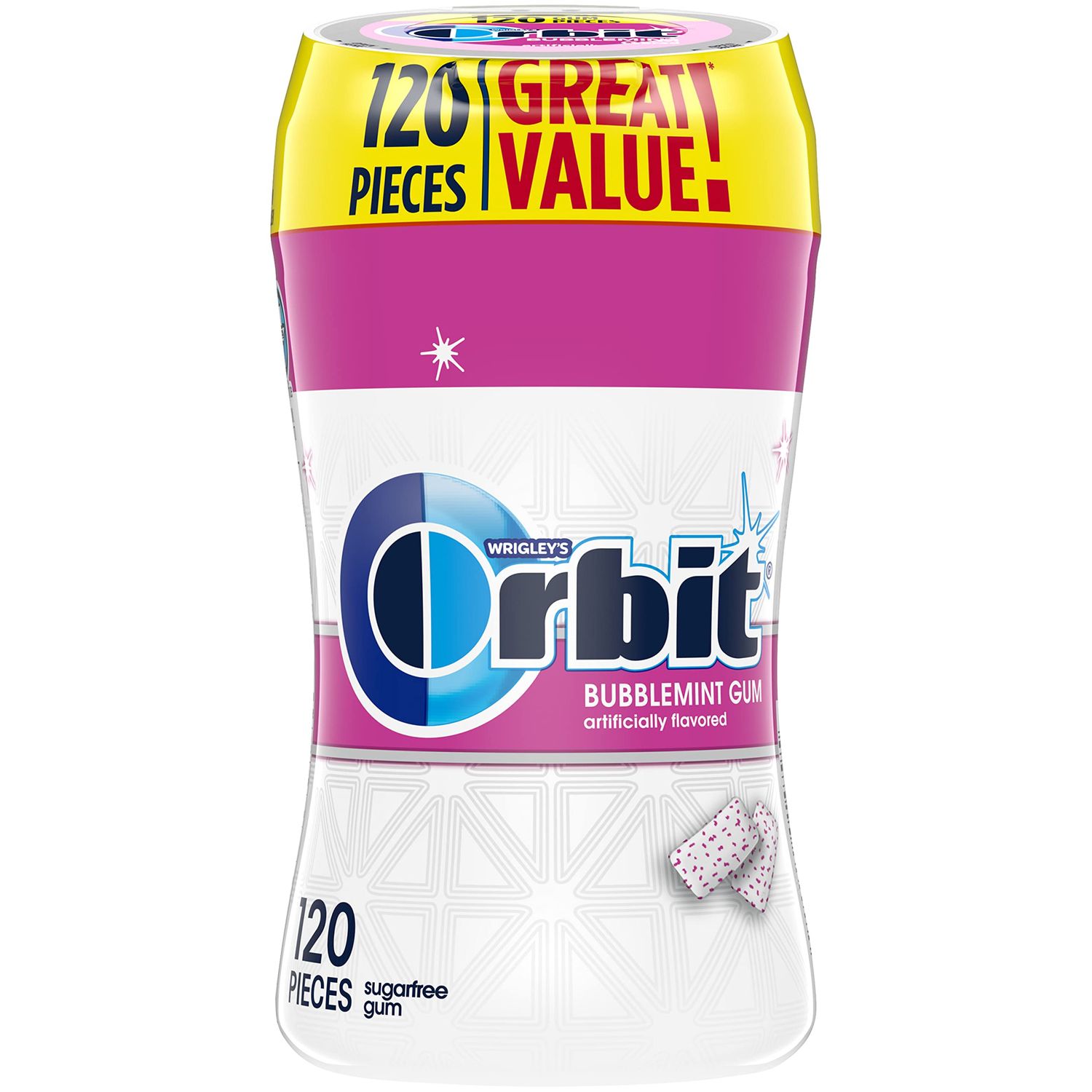 ORBIT Gum Bubblemint Sugar Free Chewing Gum Bulk Pack, 120 ct Bottle