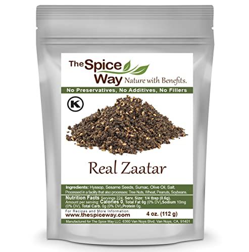 The Spice Way - Real Zaatar with Hyssop spice blend | 4 oz | (No Thyme that is used as an hyssop substitute). With sumac. No Additives, No Perservatives, (Za&#39;atar/zatar/zahtar/zahatar/za atar)