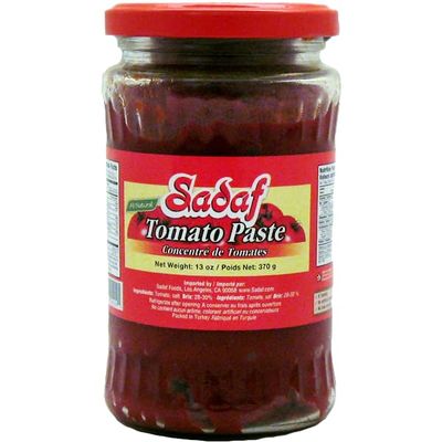 Sadaf Tomato Paste - Tomato Paste for Cooking &amp; Food Flavoring - All Natural Tomato Sauce - Kosher - 13 Oz Jar