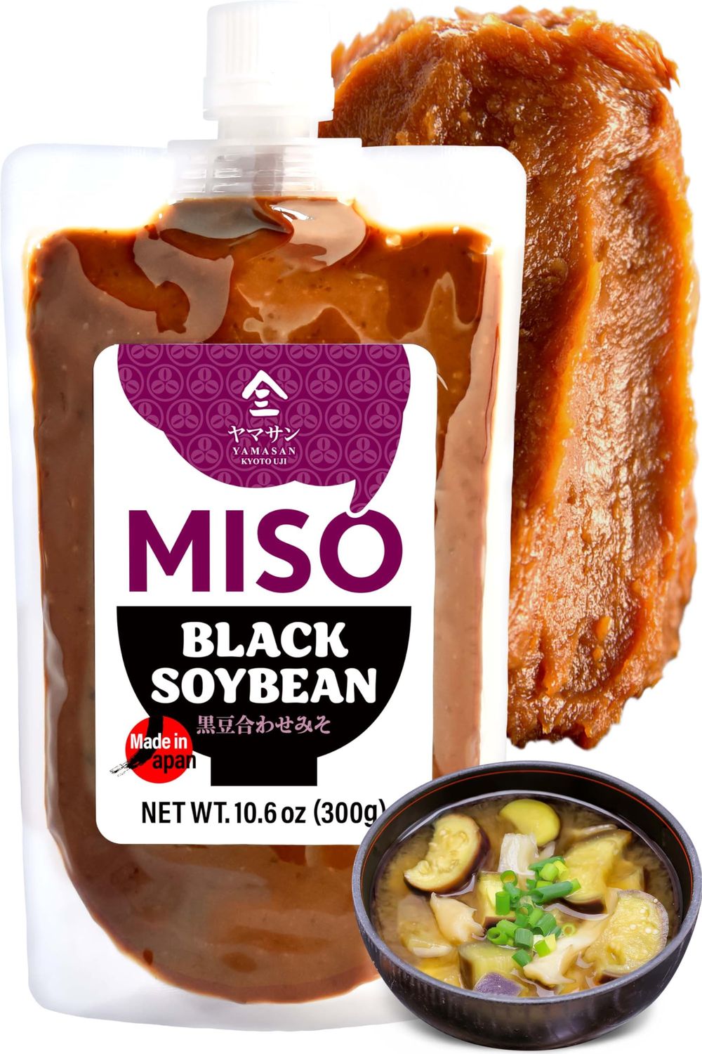 Awase Miso Paste, Black bean, Handmade in Kyoto Japan 300g(10.58OZ),NON-GMO,NON-MSGYAMASAN