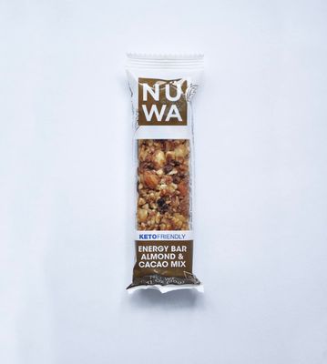 NWA KETO BARS: Almond &amp; Cacao Mix Nut Bars - Vegan - Healthy Snack with Almonds, Cacao nibs, Pecans, Peanuts, Vitamin-E &amp; Dried Cranberries - No Added Sugar - 24 Count