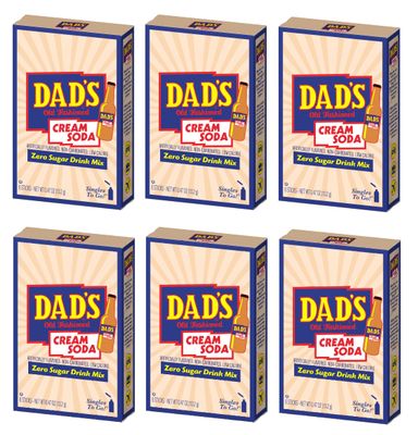 Dad&#39;s Old Fashioned Cream Soda Singles To Go Sugar Free Powdered Drink Mix - Pack of 6-6 Boxes with 6 Sticks Per Box - 36 Total Packets - Low Calorie