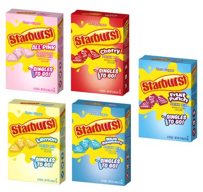 SINGLES TO GO! Drink Mix Variety 12 Pack - 3 Sonic Flavors, 4 Jolly Flavors and 5 Starburst Flavors - Powdered Drink Mix - On the go Convenience