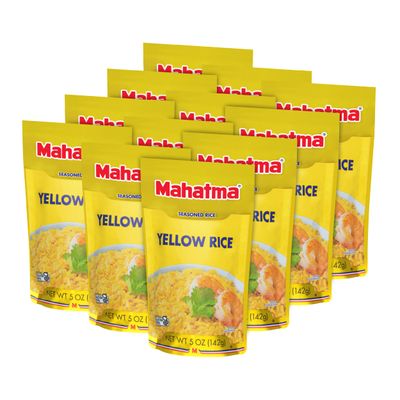 Mahatma Yellow Rice Mix, Long-Grain Rice, Stovetop or Microwave Rice, Gluten-Free and Kosher 20-Minute Rice, 5 Ounces, Pack of 12