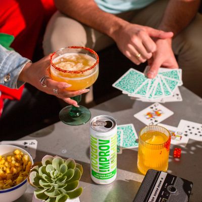 IMPROV Booze-Free Cocktails, 12oz Non-Alcoholic Beverage, Mocktail Drink Mixer, Vegan, Gluten Free, Zero Proof (4-Pack) (Lime Margarita)