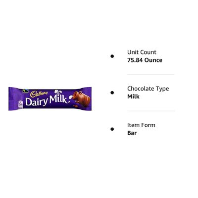 Cadbury Dairy Milk Chocolate 48 x 45g Bars (Bulk Buy)