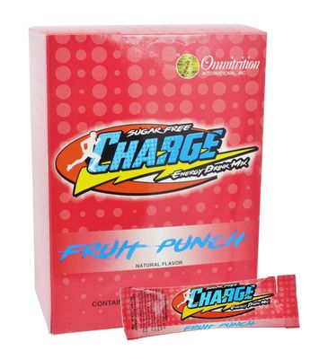 Omnitrition OMNI Sugar Free Charge Energy Drink Sample Box (60 Stickpacks) - Fruit Punch, 0.18 Ounce (Pack of 1)