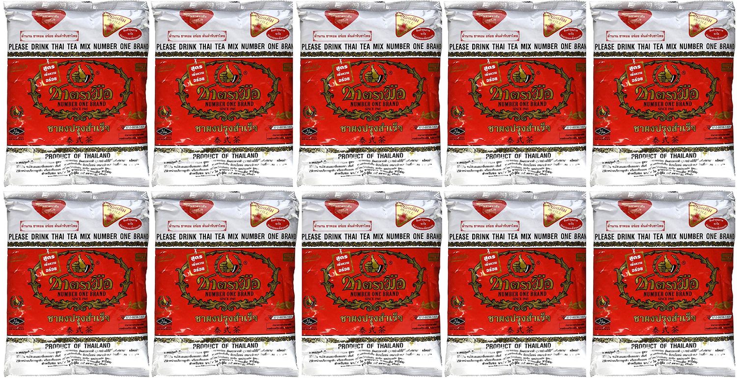WHOLESALE 10 Bags Number One The Original Thai Iced Tea Mix 4,000 Gram - Number One Brand Imported From Thailand - Great for Restaurants That Want to Serve Authentic and Thai Iced Teas, 400g Bag
