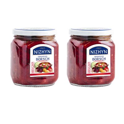 Nezhin Ukrainian Borsch, No Preservatives, and Fresh Ingredients 450g Pack of 2