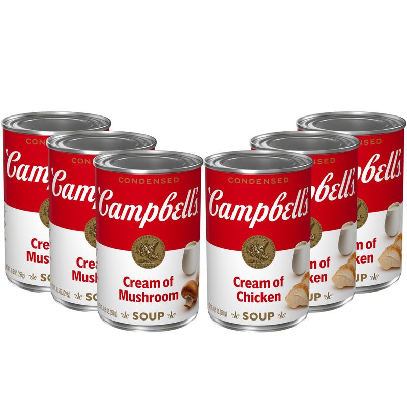 Campbells Condensed Cream of Chicken and Cream of Mushroom Soup Variety Pack, 10.5 oz Can (6 Pack)