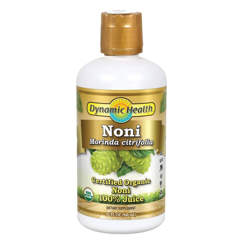 Dynamic Health Organic Noni (Morinda citrifolia) 100% Juice | for Increased Energy &amp; Body Health | No Additives, Vegetarian | 32oz