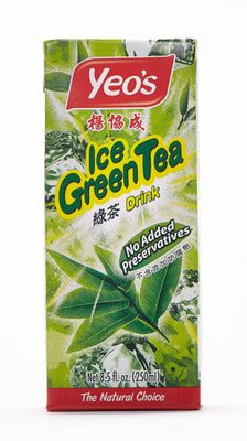 Yeo&#39;s Iced Green Tea Drink, 8.5 Oz (Pack of 24) Cartons - No Artificial Additives - Full of Antioxidants and Minerals - Aqueous Extract of Green Tea and Jasmine