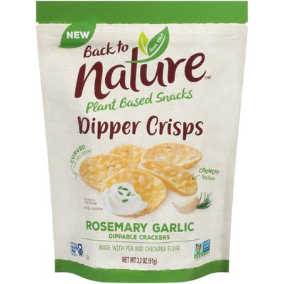 Back to Nature Gluten Free Crackers, Rosemary Garlic Dipper Crisps - Vegan, Non-GMO, Crackers for Dipping - Delicious &amp; Quality Snacks, 3.2 Ounce
