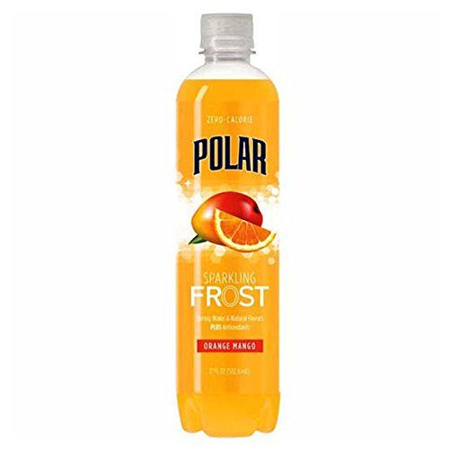 Polar Frost Orange Mango Sparkling Water 17 oz Plastic Bottles - Pack of 24