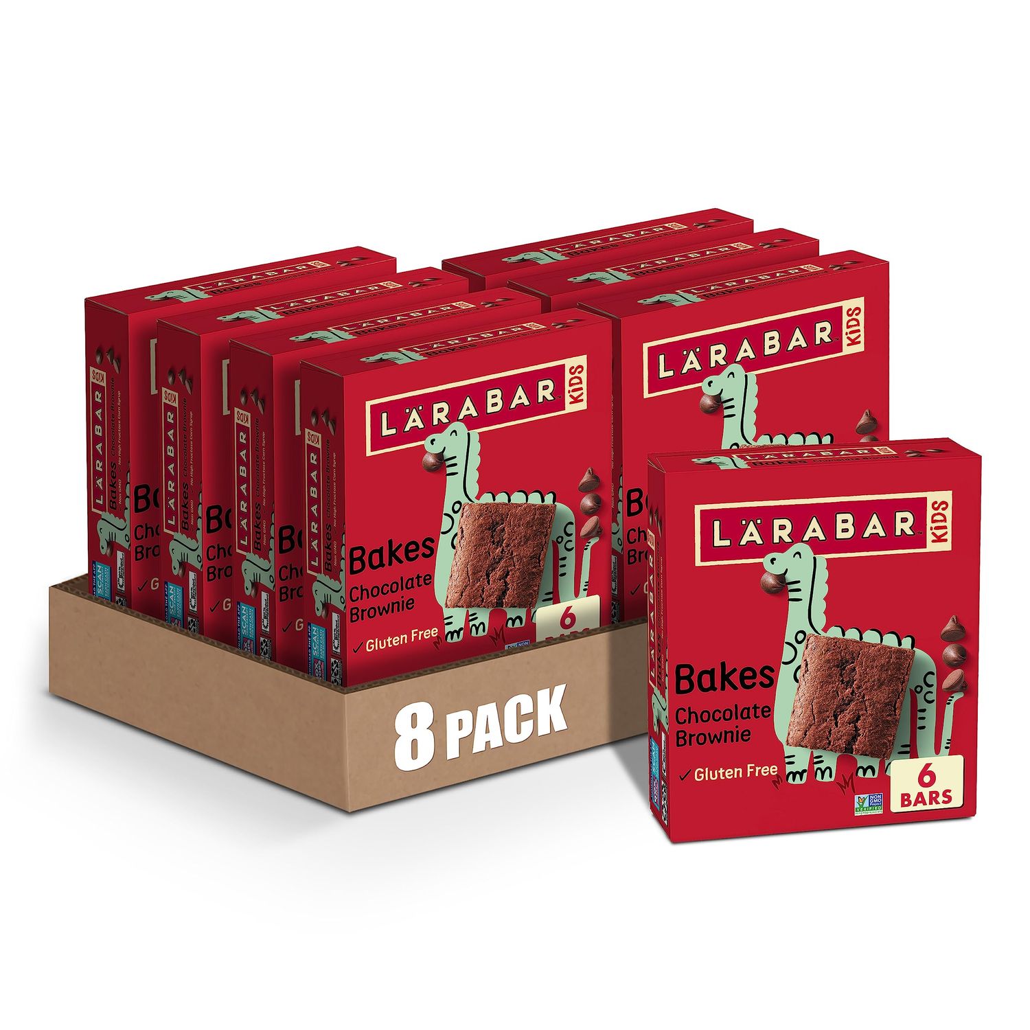 Larabar Kids Chocolate Brownie Gluten Free Bars, 0.96 oz bars, 6 ct (Pack of 8)
