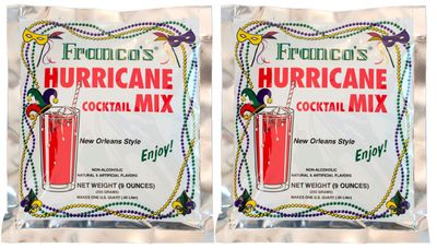 Franco&#39;s New Orleans Style Hurricane Cocktail Mix, 9 Ounce Pouch (Pack of 2, Makes 2 Quarts Total)