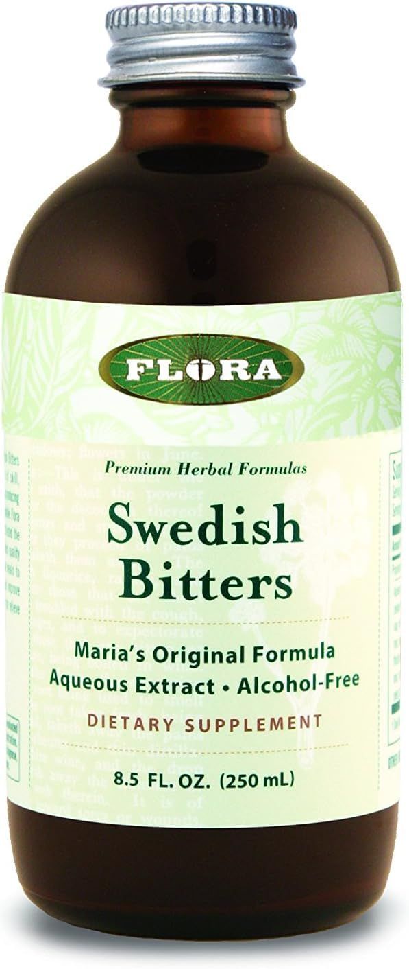 Flora Swedish Digestive Bitters Alcohol-Free 8.5 Fl Oz - Traditional Austrian Digestive Herbs for Digestion Improvement, Acid Reflux, Tummy Issues and More