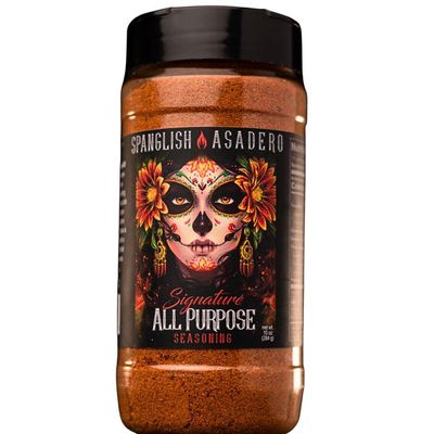 Spanglish Asadero 10oz Signature All Purpose Spice | Mexican Seasoning for Steak, Chicken, Pork, Lamb, and Elote | Low Sodium BBQ Rub and Marinade for Smoking or Grilling Meat