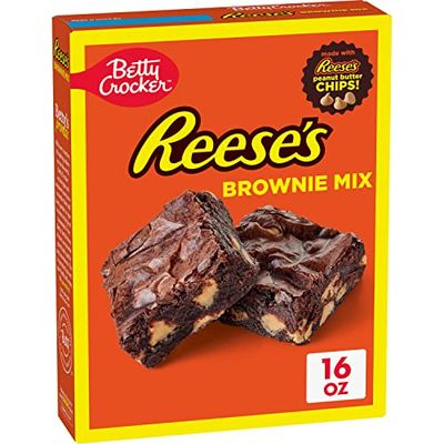 Betty Crocker REESE&#39;S Brownie Mix with REESE&#39;S Peanut Butter Chips, Holiday Baking, 16 oz