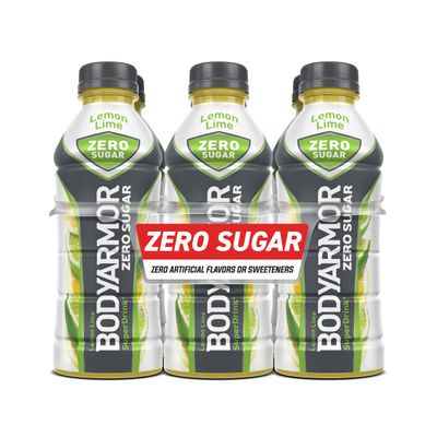 BODYARMOR ZERO Sugar Lemon Lime, Sugar Free Sports Drink - Low-Calorie Hydration - Natural Flavors with Potassium Packed Electrolytes, Antioxidants, and B-vitamins, 20 fl oz (pack of 6)