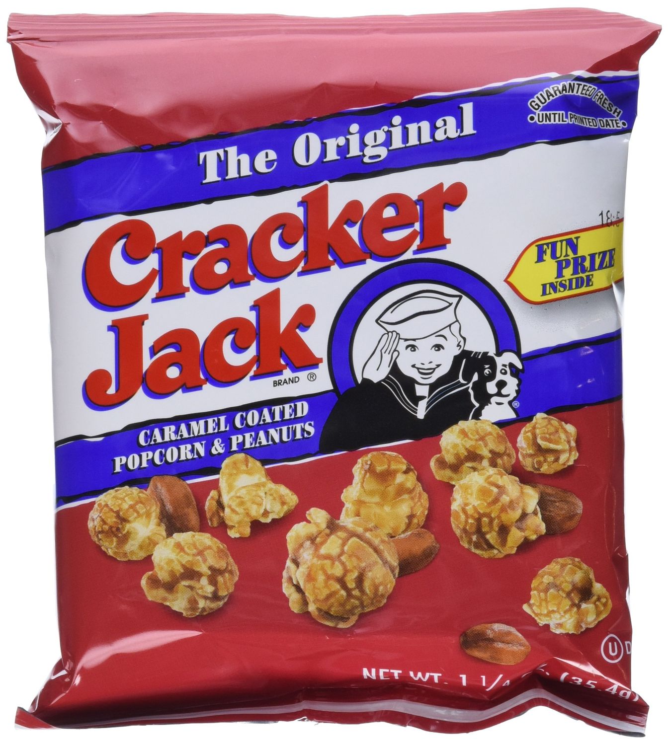 Cracker Jack Caramel Coated Popcorn &amp; Peanuts 1.25 Oz. Bags (7 Bags)