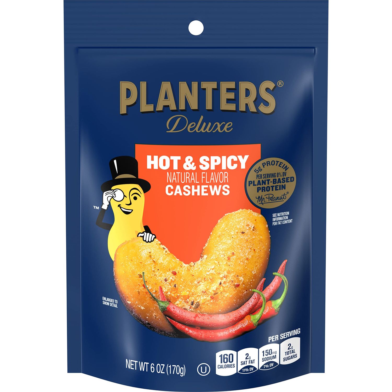 PLANTERS Deluxe Hot &#39;N Spicy Cashews, 6 oz. (8-pack)
