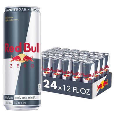 Red Bull Zero Energy Drink with 114mg Caffeine plus Taurine &amp; B Vitamins, Zero Sugar, 12 Fl Oz, Pack of 24 Cans