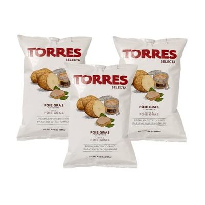 Torres - Foie Grass Potato Chips Patatas Fritas, 1.76oz (50g) (3-PACK) | Light and Crispy with Bold Flavors | Perfect Snack for Those with Food Sensitivities | Imported from Spain