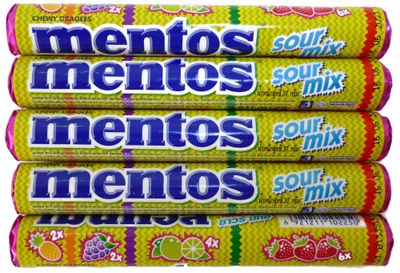 (Pack of 5) Sour Mix Chewy Dragees Flavors Gummy Candy