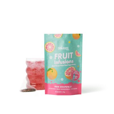 Sprkel Fruit Infusions Natural Water Enhancer, Pink Grapefruit - Subtle Taste, Real Flavor - 3 Calories - 20 Sachets/Servings