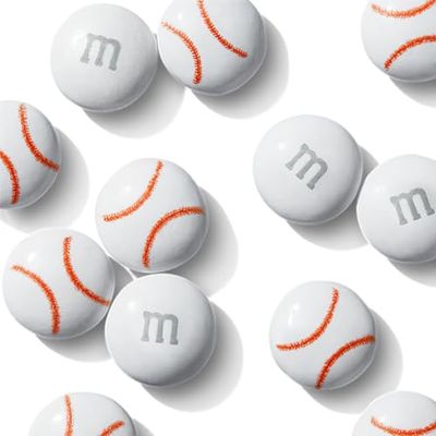 M&amp;M'S Baseball Milk Chocolate Candies, 2 Pounds of Bulk Candy in Resealable Pack, Perfect for Birthday Parties, Baseball Party Decorations, Game Day, Family Gatherings, Baseball-Themed Parties