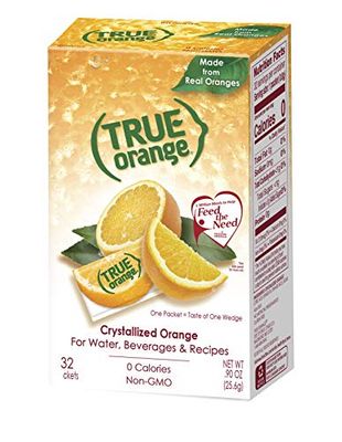 TRUE ORANGE Water Enhancer (32 Packets) | Zero Calorie Water Flavoring | For Water, Bottled Water, Iced Tea &amp; Recipes | Water Flavor Packets Made with Real Oranges