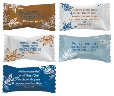 Bible Verse PEPPERMINTS 100 Count Bulk-Christian Inspired After Dinner Mint Candy