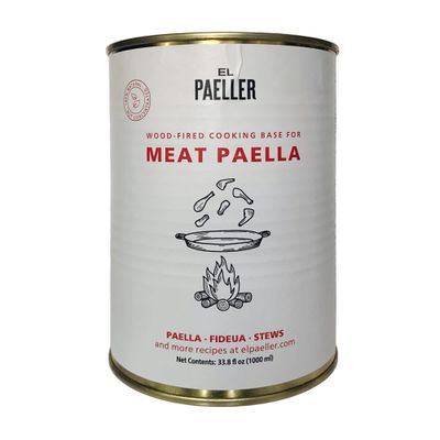 El Paeller Wood-Fired Broth / Cooking Base for Paella, Fideu and Stews - Made in Spain (33.8 Fl Oz) (Wood-Fired Meat Broth (Chicken+Duck))