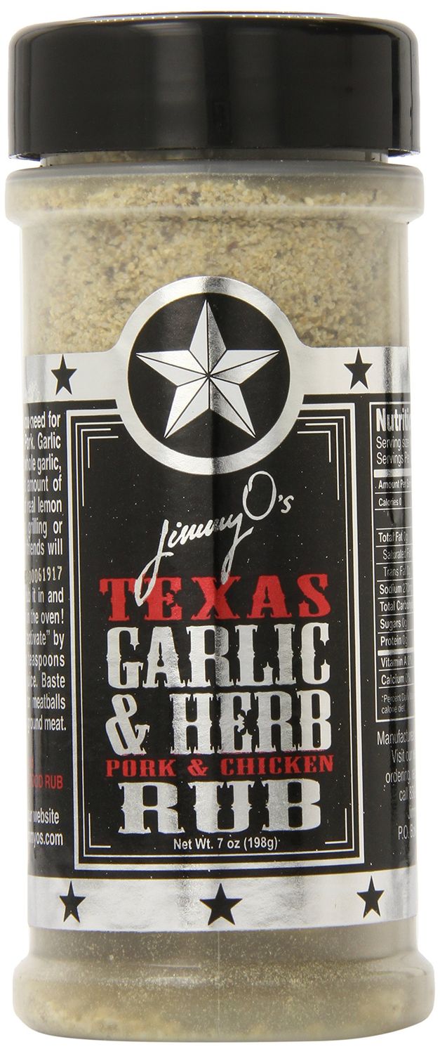 Jimmy O&#39;s Texas Rub, Garlic and Herb, 7 Ounce