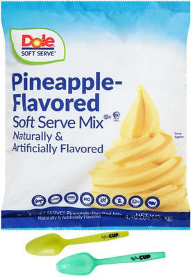 Pineapple Soft Serve Mix, Lactose Free, Vegan, Gluten Free, 4.4 lb (Pack of 1) with By The Cup Mood Spoons
